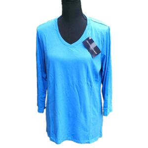 New French Blue 3/4 Sleeve Top - NWT